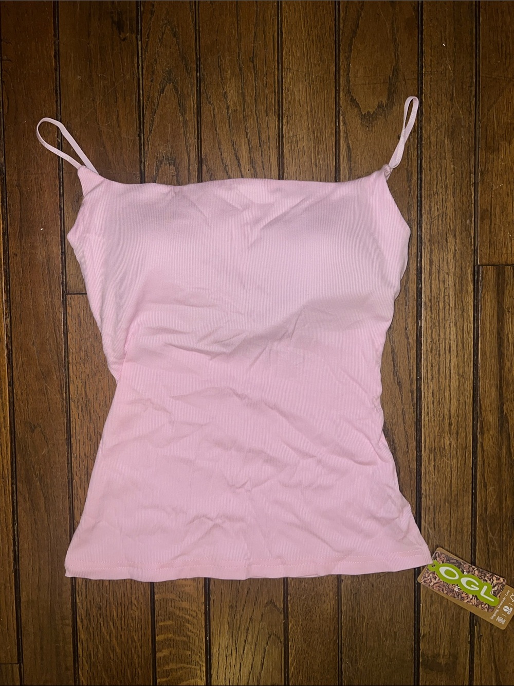 OGL Pink Square Neck Brami Camisole Built In Bra Top Size Small NWT